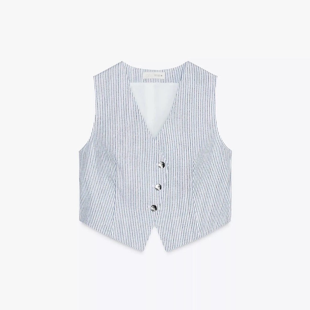 Zara Striped Blue and White Vest